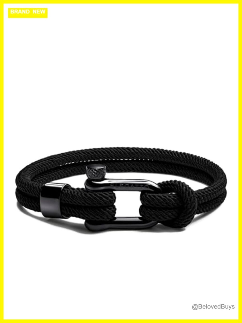Nylon Marine Cord Bracelet with Stainless Steel Shackle Closure Waterproof